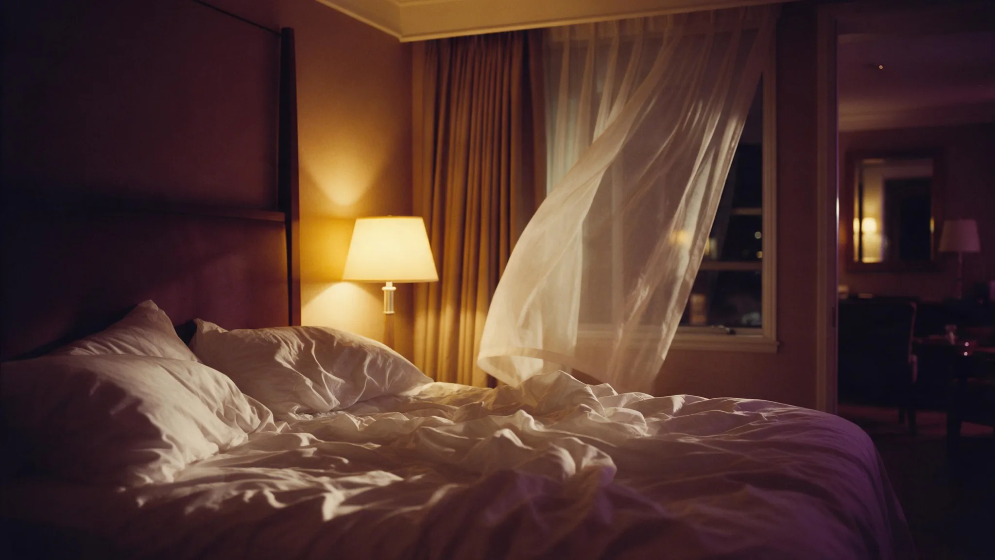 Hotel suite still life, used as an image-to-video source